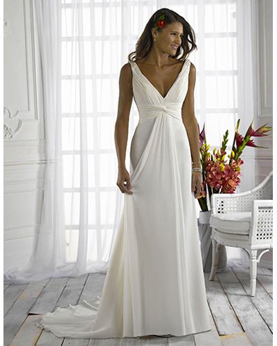 grecian style evening dress Grecian Empire High Waist Chiffon Wedding Dress