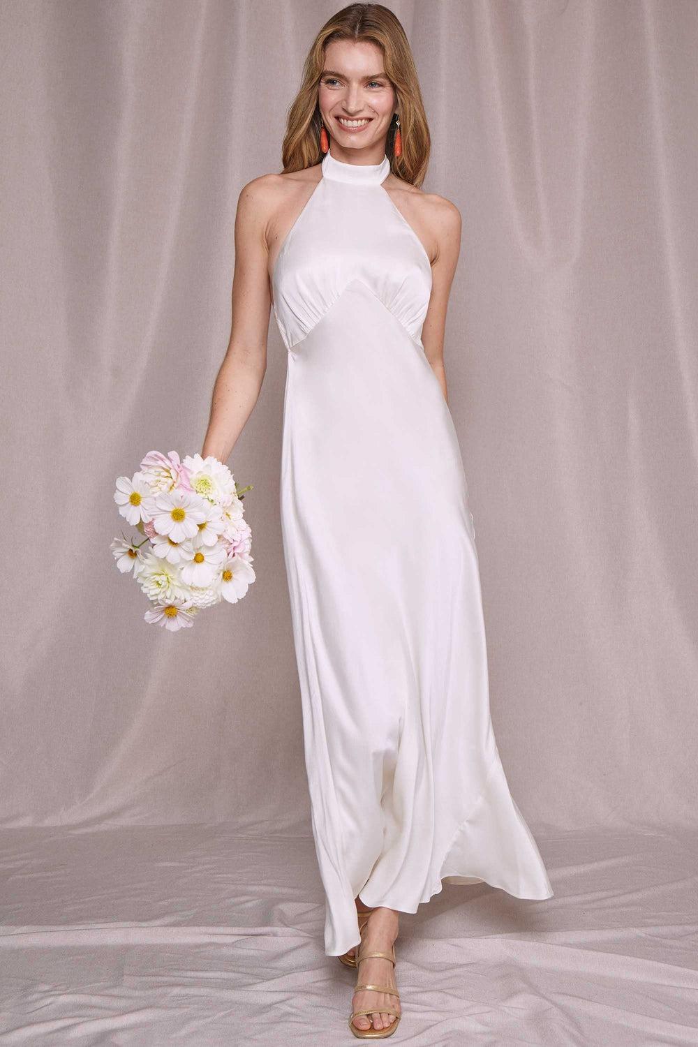 Little mistress sheer overlay wedding dress with lace detail best sale