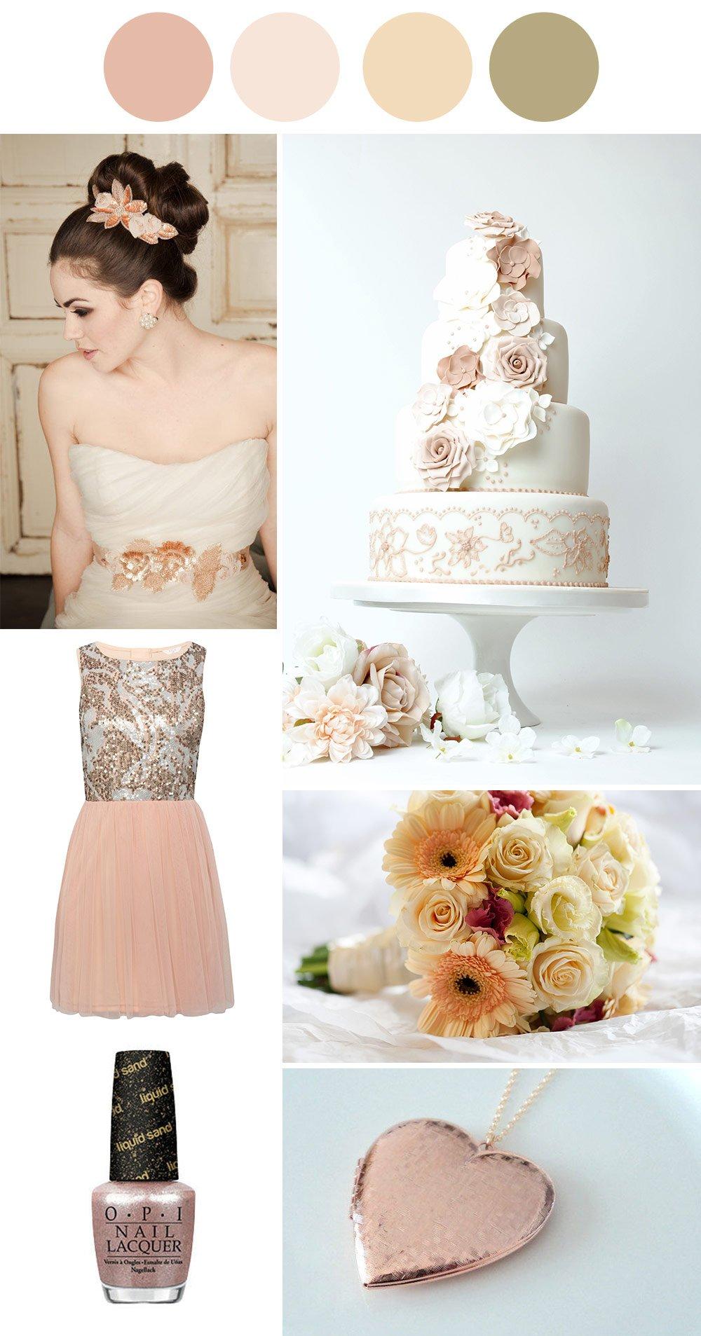 rose gold and peach