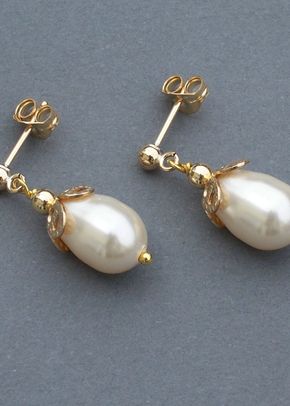 Gold tear drop earrings, Jules Bridal Jewellery