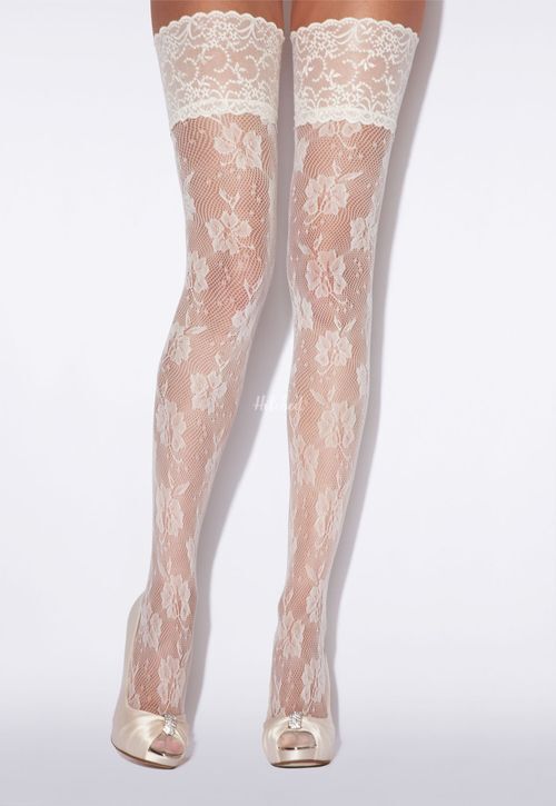 Charnos Hosiery Floral Net Hold Ups, Beautiful Bridal Lingerie