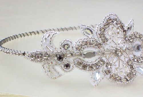 Rhinestone applique hairband, Jules Bridal Jewellery