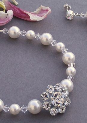 Rhinestone, pearl and sterling silver bracelet, Jules Bridal Jewellery