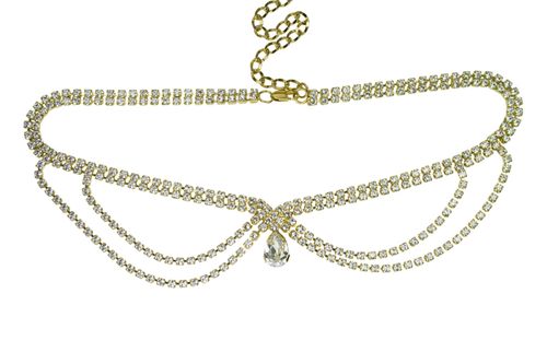 Grace Luxe Browband Antique Gold, Crystal Bridal Accessories