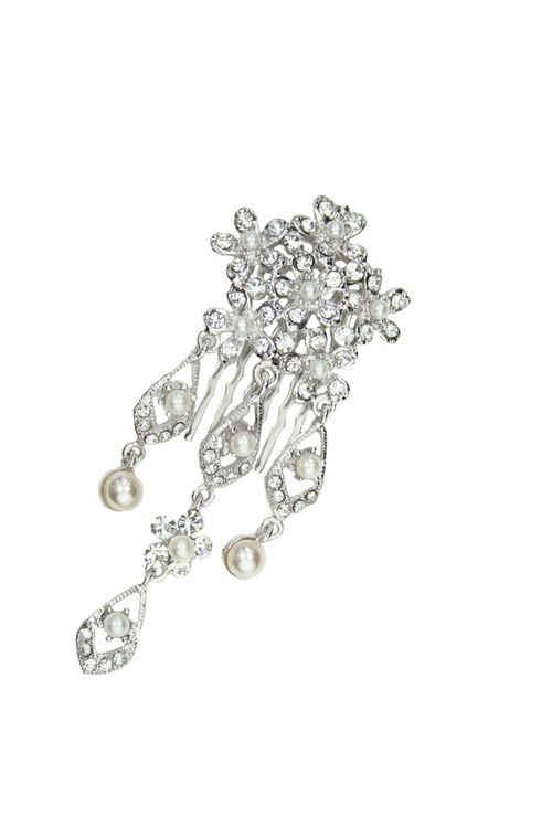 Juliet Pearl & Crystal Comb, Crystal Bridal Accessories