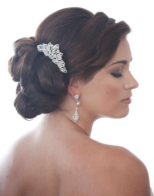 Swirl Pearl & Crystal Comb 2, Crystal Bridal Accessories