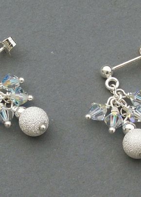 Swarovski crystal sterling silver earrings, Jules Bridal Jewellery