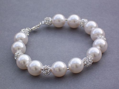 Swarovski pearl and crystal bracelet, Jules Bridal Jewellery