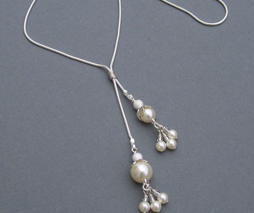 Swarovski pearl and sterling silver necklace, Jules Bridal Jewellery