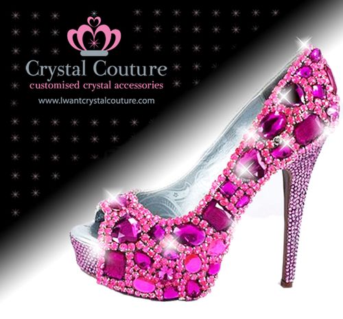 Hot Pink Peeptoes, Crystal Couture