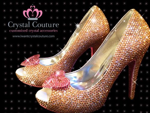 Crystal Heart Peep Toe, Crystal Couture