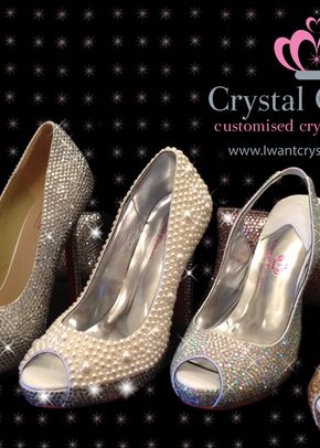 Crystal Peep Toe Sling Back Platforms, Crystal Couture