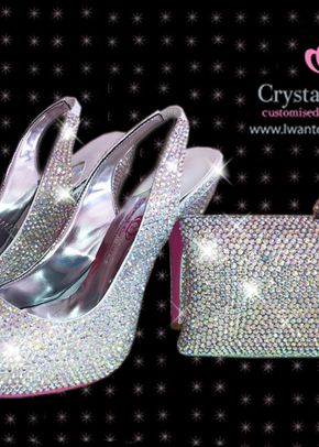 Crystal Sling Back & Clutch, Crystal Couture