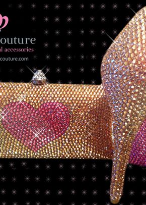 Crystal Heart Peep Toe & Clutch, Crystal Couture