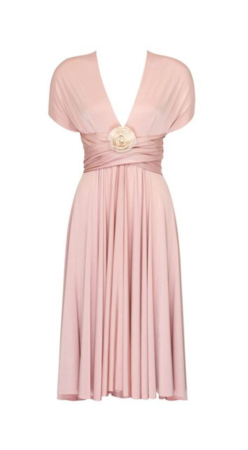 Classic Short Straight Sweetheart Ruched Bandeau - Blush, twobirds Bridesmaid