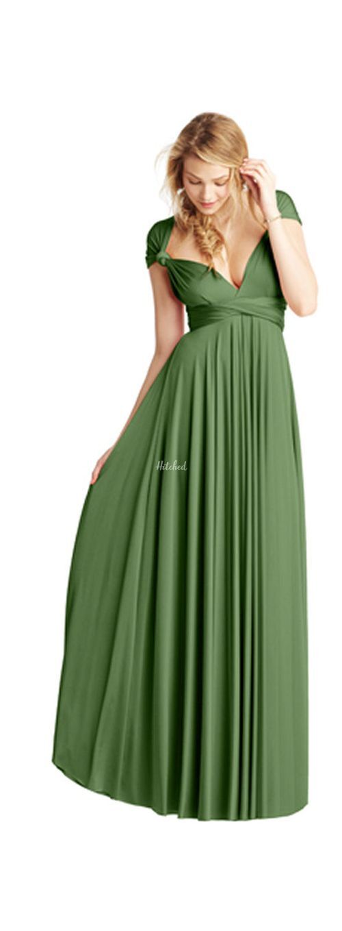 Classic Knotted Cap Sleeve - Olive, twobirds Bridesmaid