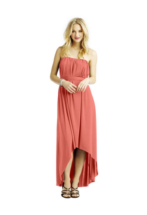 Hi-Lo Dress (with sash) - Coral, twobirds Bridesmaid