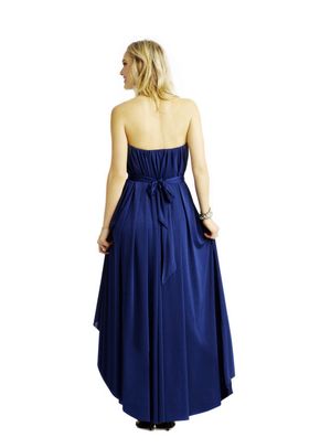 Hi-Lo Dress (with sash) - Windsor Navy, twobirds Bridesmaid