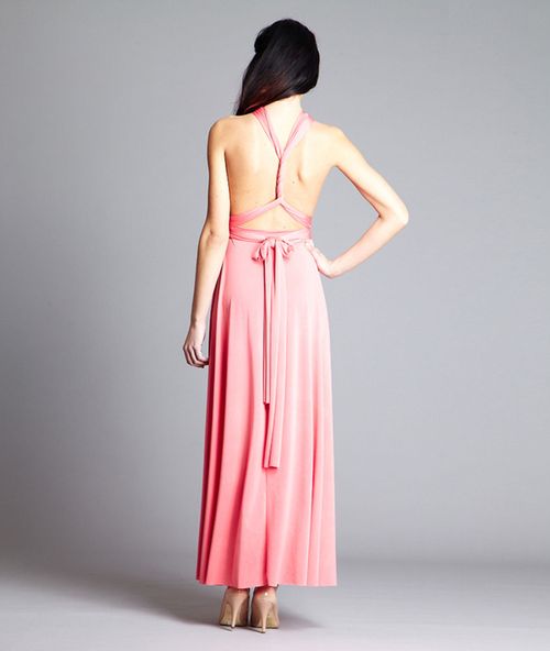 Coral Maxi Dress - Back, In One Clothing