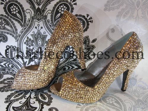 Champagne peep toes, Charlie Co Shoes