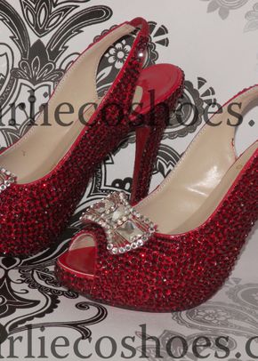 Crystal Ruby Slippers Sling Back Peep Toe, Charlie Co Shoes