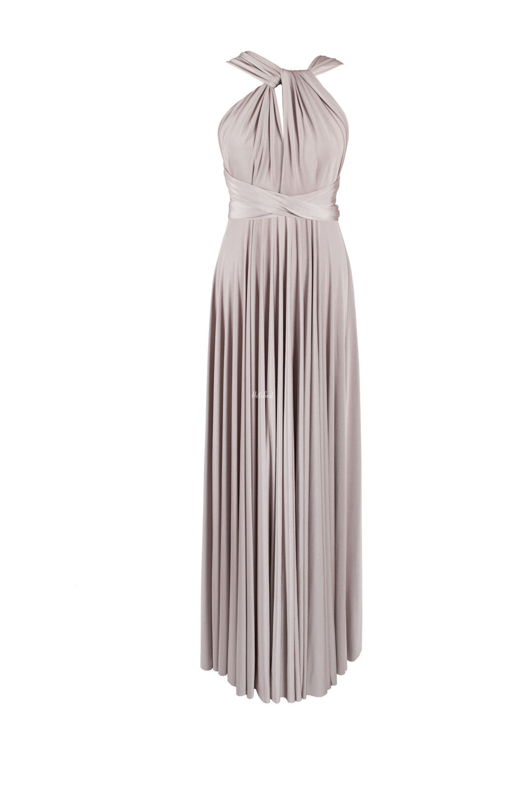 Ballgown Front Tied Halterneck - Putty Bridesmaid Dress from twobirds ...