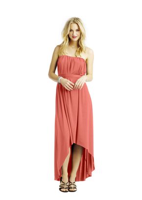 Hi-Lo Dress (with sash) - Coral, 443