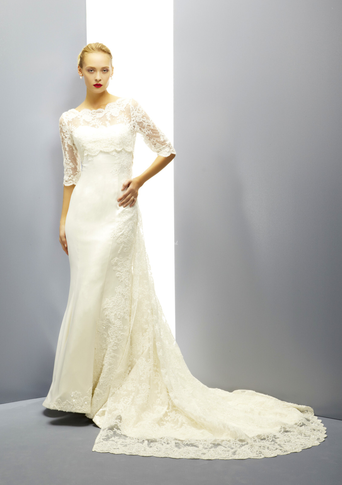 Lace coat hotsell wedding dress