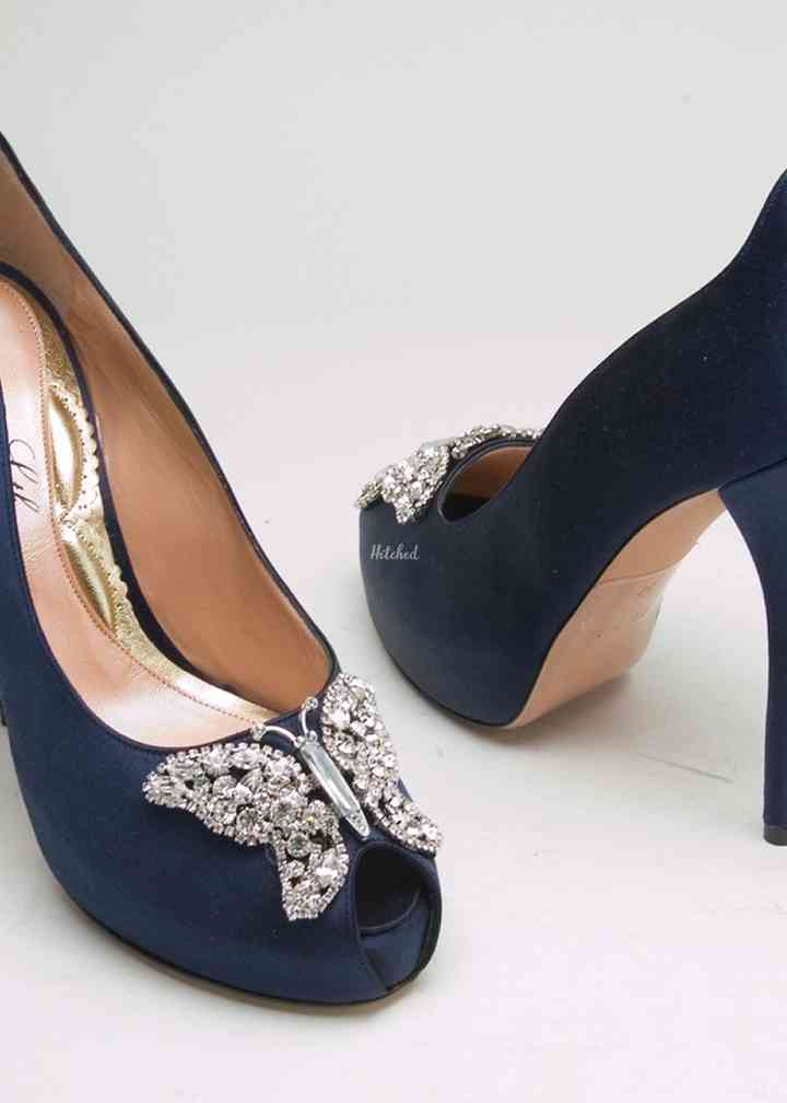navy blue wedding shoes bridal