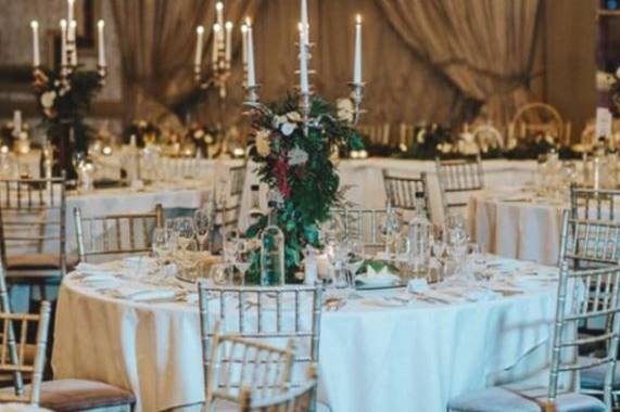 Winter wedding reception decor