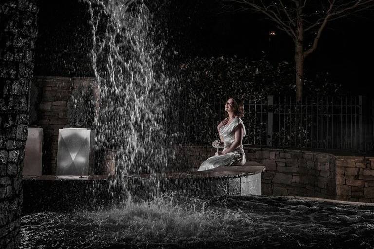 Waterfall in the courtyard