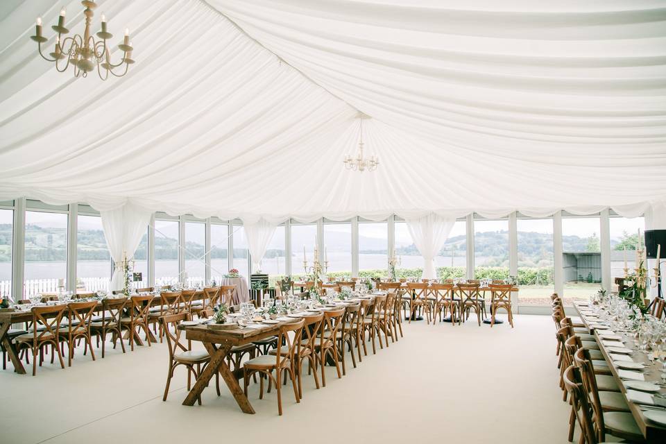 The Avon Lakeshore Pavilion Wedding Set up