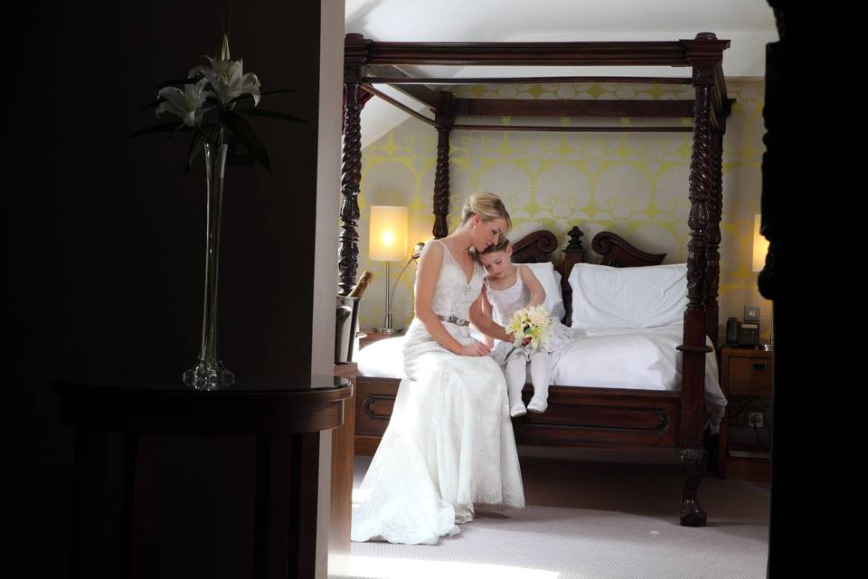 Bride and Flower girl in Executive Suite