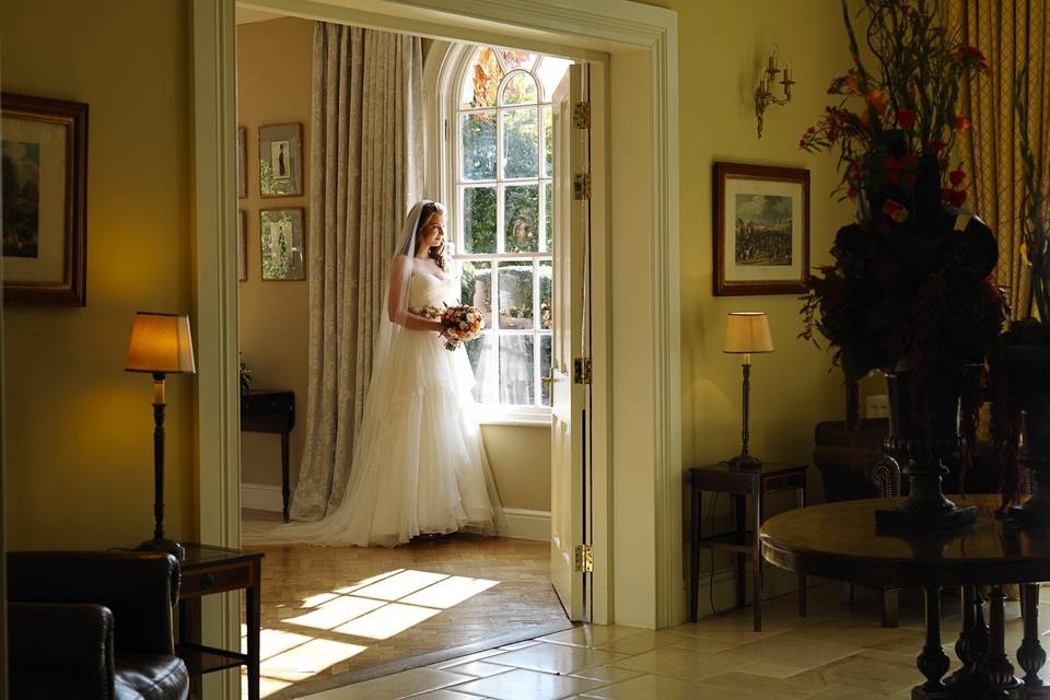 Bride in window at Tattersalls Country House