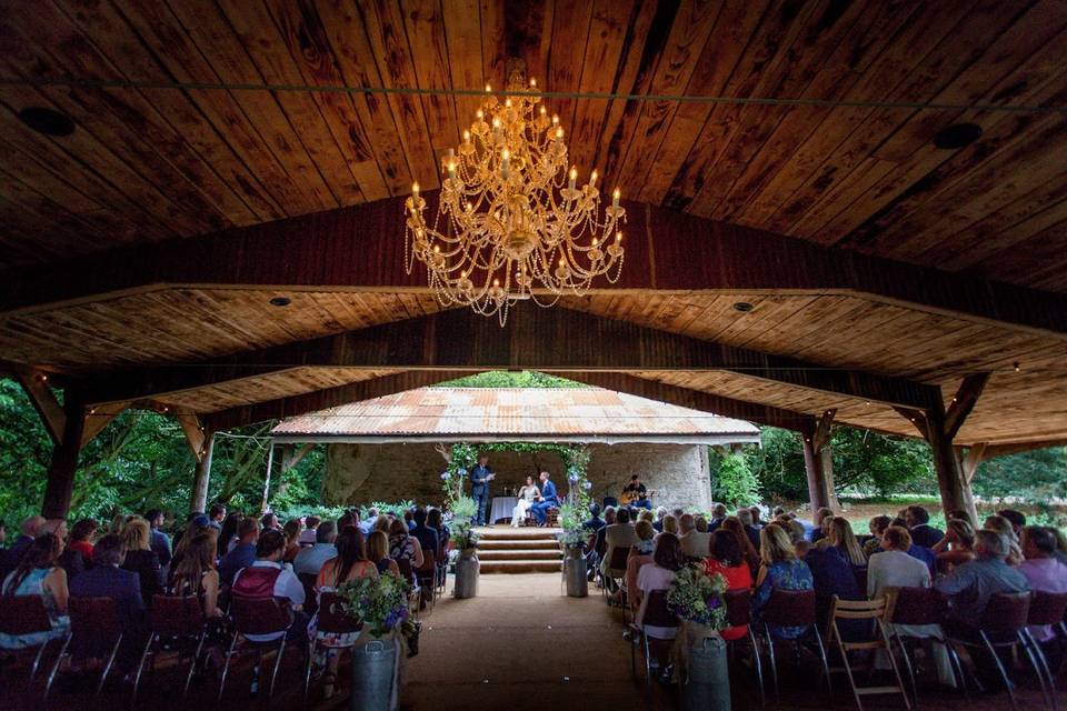 Rustic barn ceremony