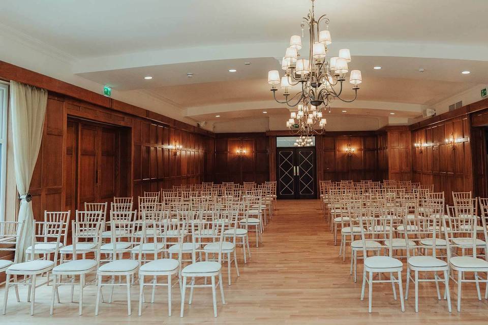 Chic rustic ceremony room