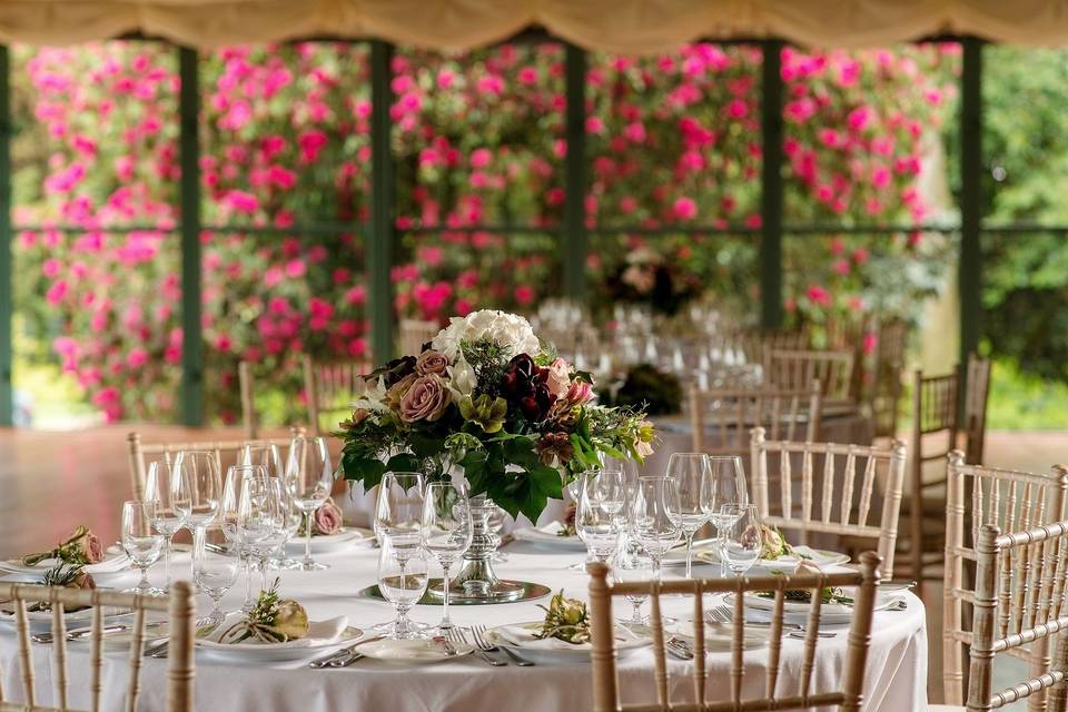 Table setting in the Pavilion