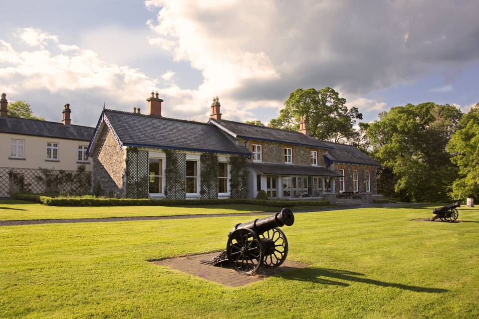 Front of Virginia Park Lodge With Canons