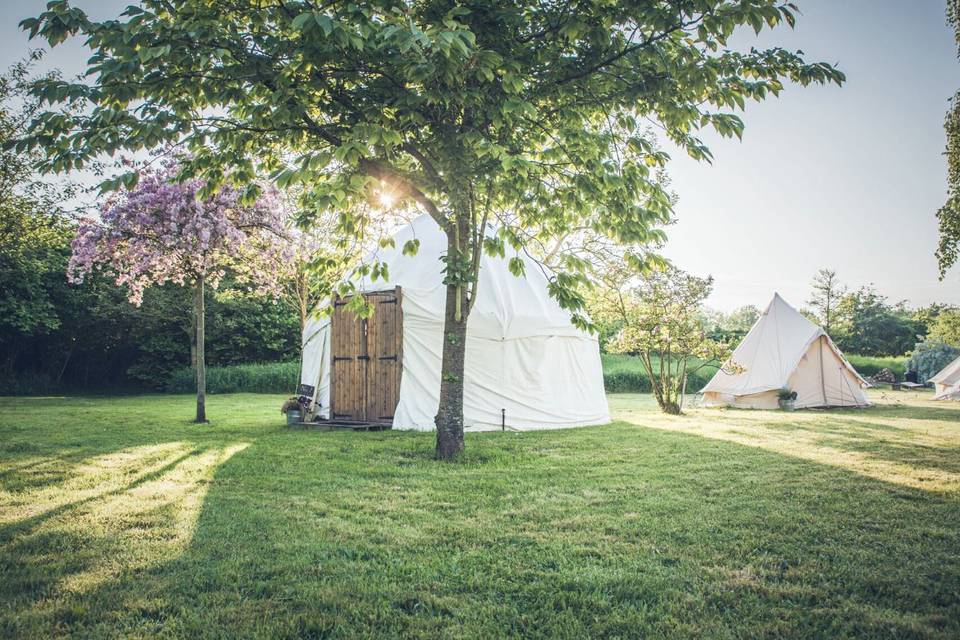 Outside yurt