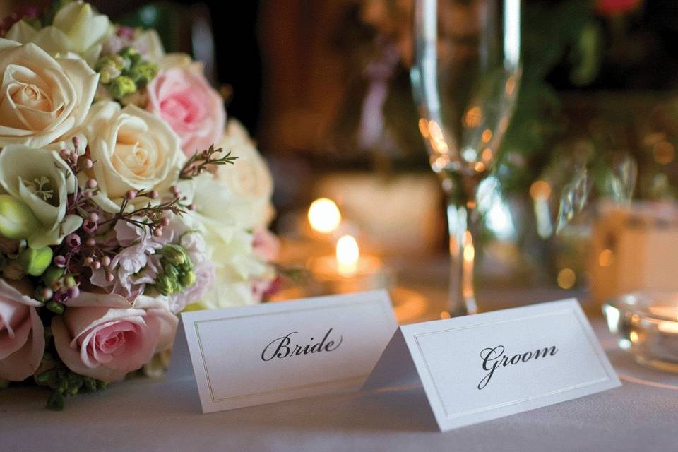 Bride & Groom table setting