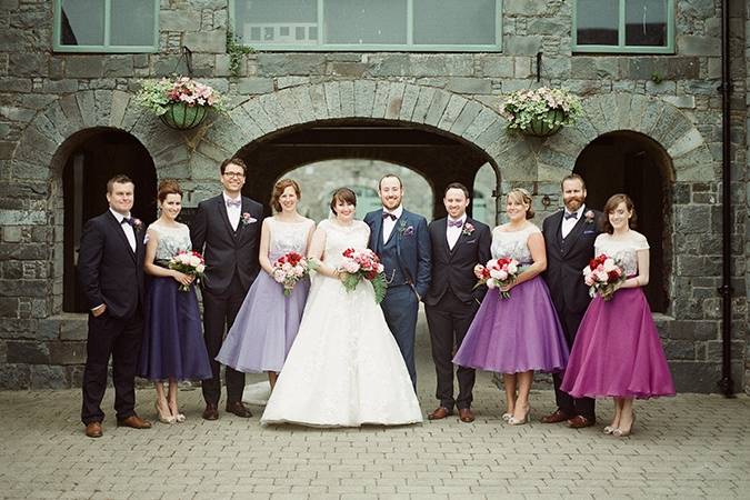 Bridal Party in The Courtyard