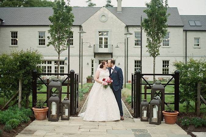 Bride & Groom on the front path