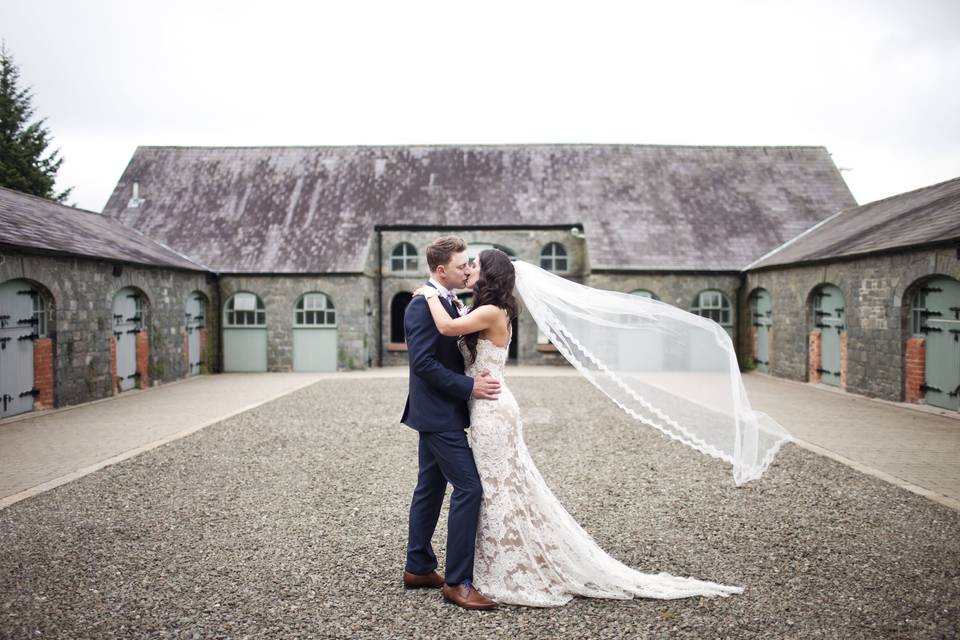 Bride & Groom in The Stable Yard