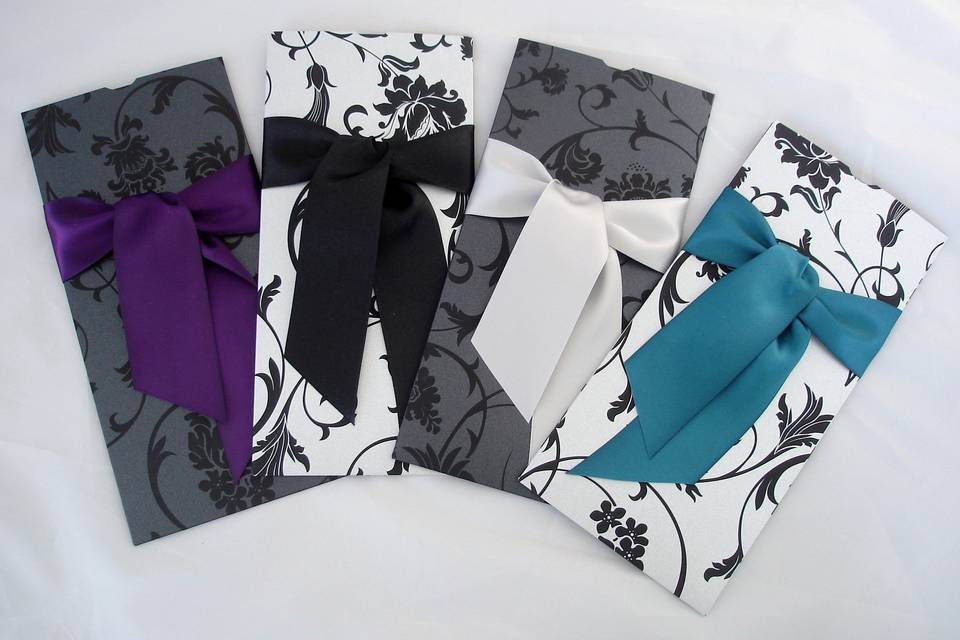 Ribbon Tie patterned invitations