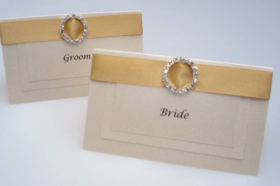 Gold Buckle Place Cards