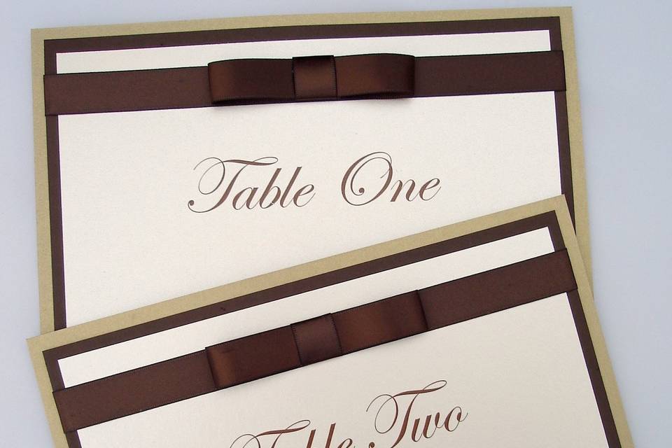 Table Number Cards