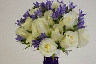 Ivory and purple bouquet