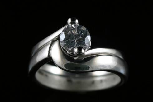 handmade shaped wishbone wedding ring