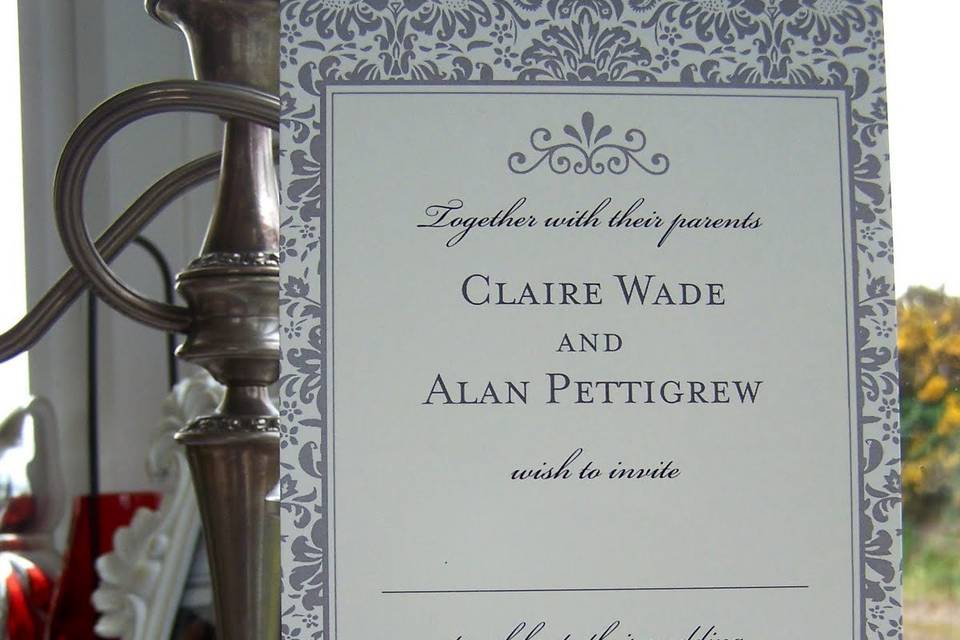 Black and white invitation