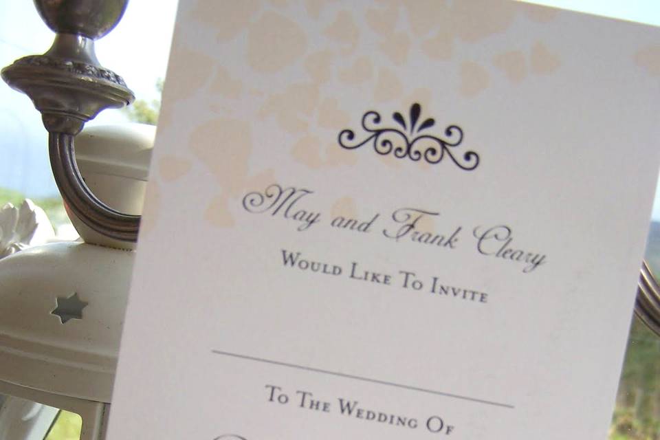 Ivory wedding invitation